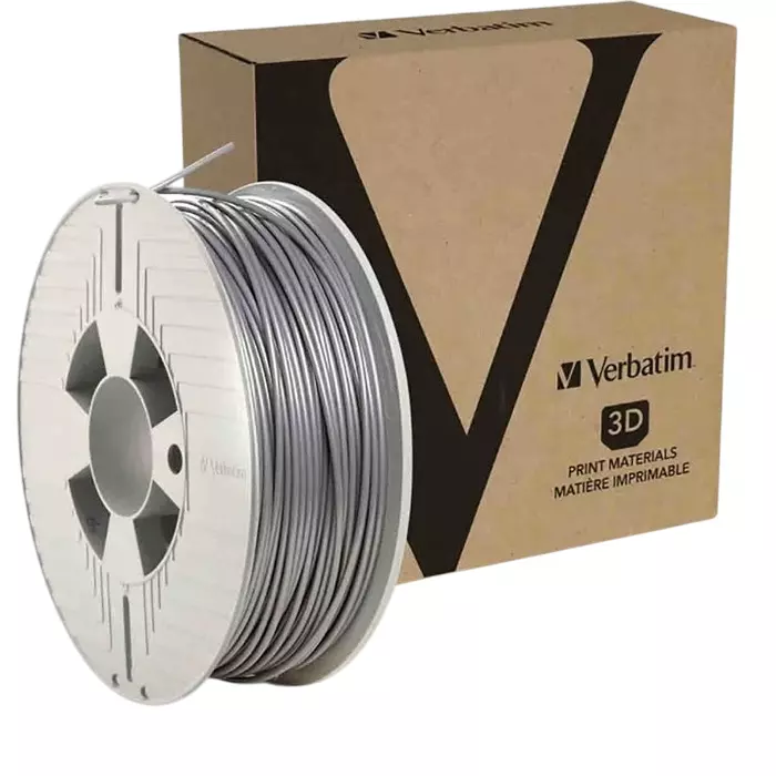 Verbatim 2.85 mm Silver PLA 3D Printer Filament 1kg, 55329