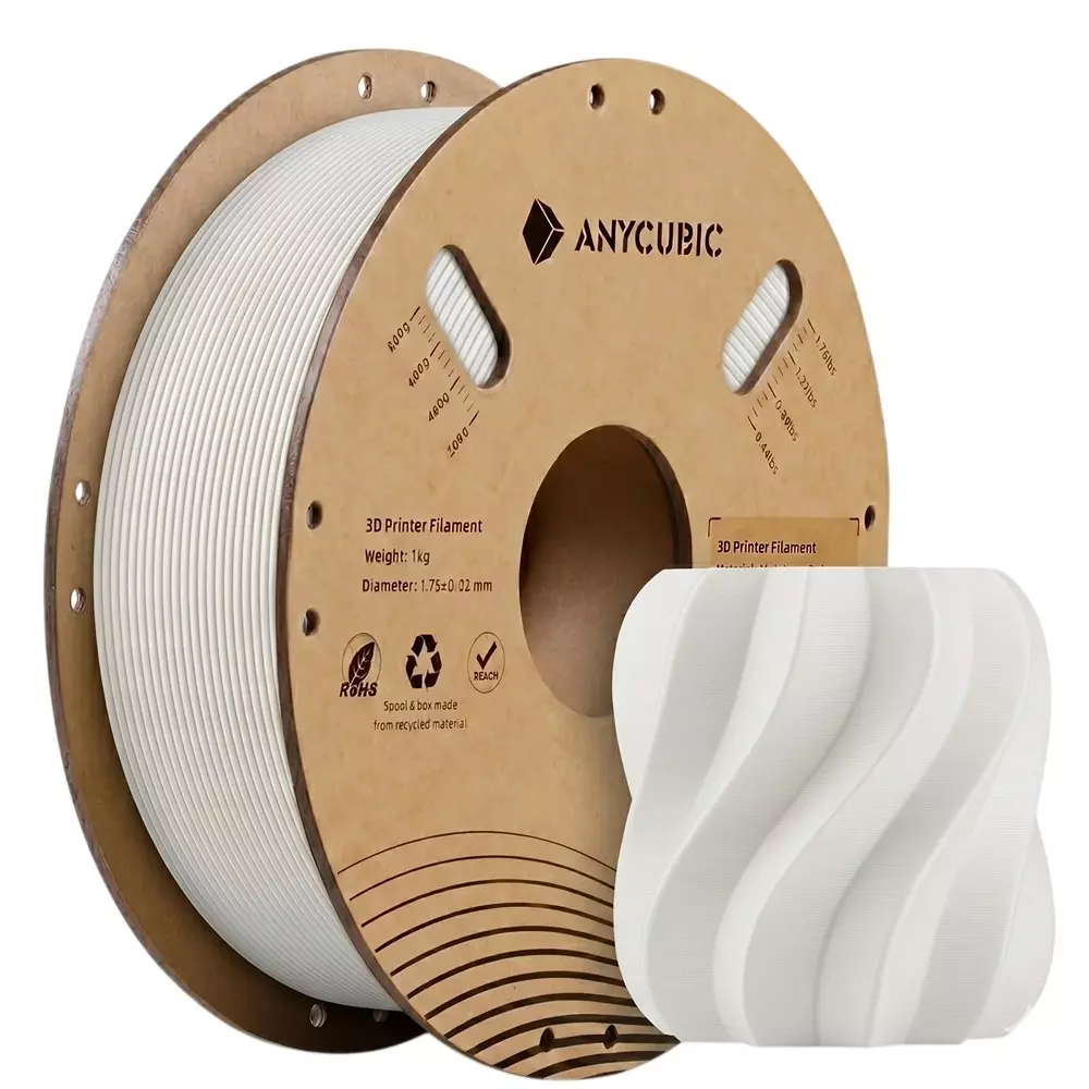 ANYCUBIC 1 Kg PLA Filament 1.75 mm Diameter Mia White Suitable For FDM 3D Printing