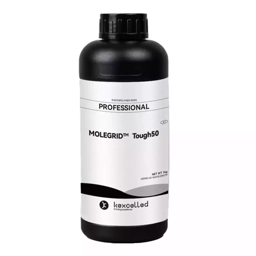 MOLEGRID Tough 50 Photopolymer Resin Matt Black Color 1 Kg Weight