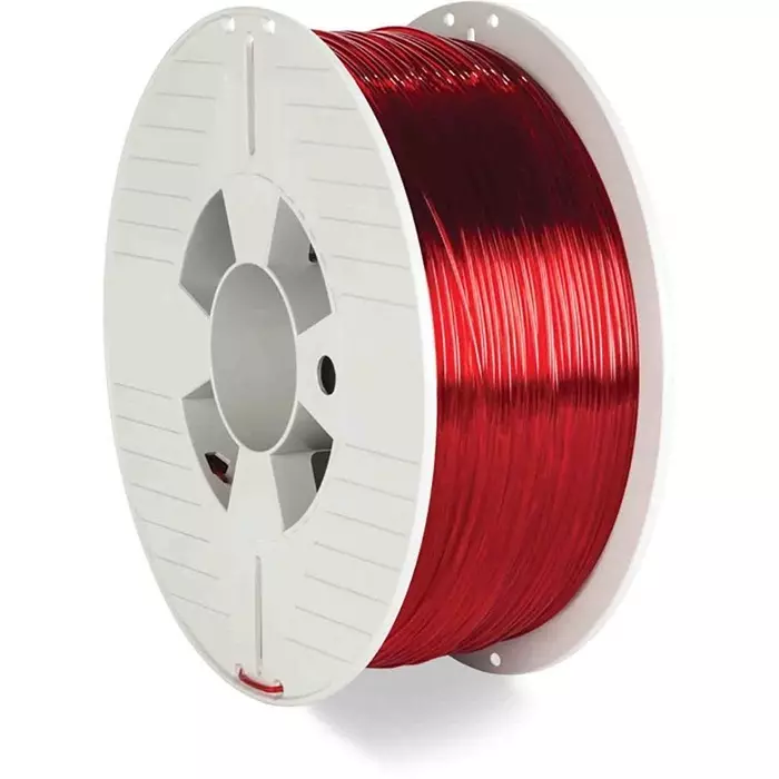 Verbatim 1.75 mm Clear Red PET-G 3D Printer Filament 1kg, 55054