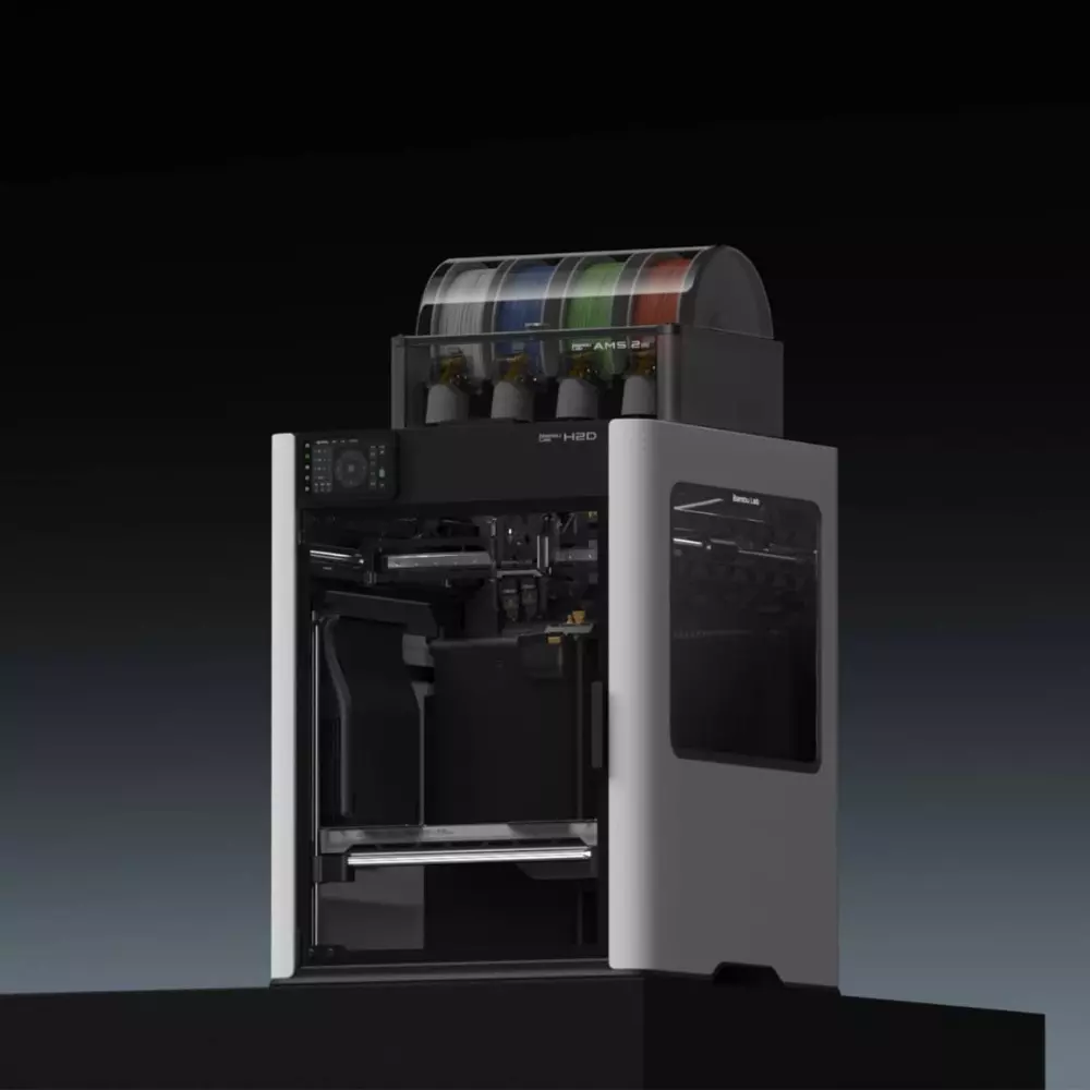 Bambu Lab H2D 3D Printer with AMS 0.4 mm Nozzle Diameter 600 mm/Sec Print Speed