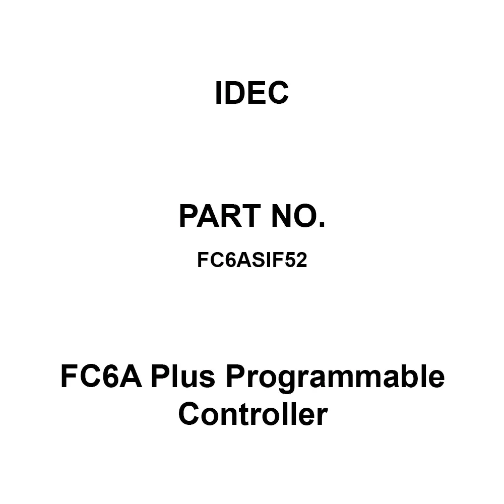 IDEC Fc6A Plus Programmable Controller, FC6ASIF52