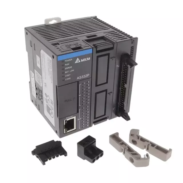 Delta Programmable Logic Controller with 128K Steps Program Capacity and 6 Axis High Speed PNP Pulse Train Output, AS332P-A