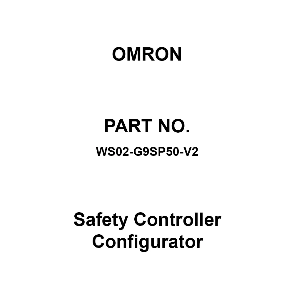 Omron Safety Controller Configurator, WS02-G9SP50-V2