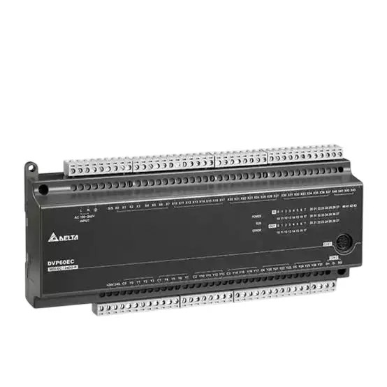Delta Non Expandable Microprocessing Unit with 100-240 V AC Main Supply Voltage, 36 Digital Input and 24 Digital Output Transistor II Type, DVP60EC00T3