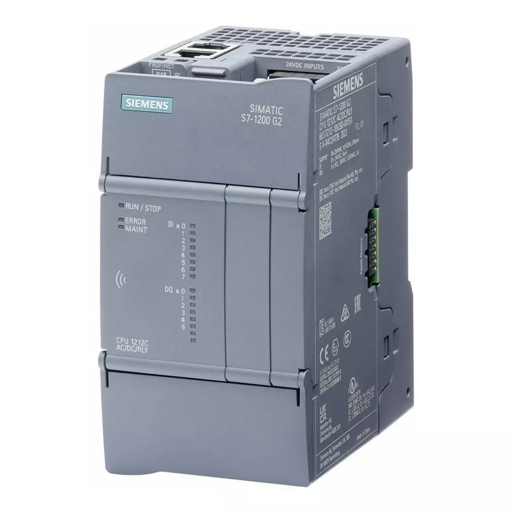 Siemens PLC CPU for Use with SIMATIC S7-1200, 24 V Supply, Digital Output, 8-Input, Digital, 6ES7212-1AF50-0XB0