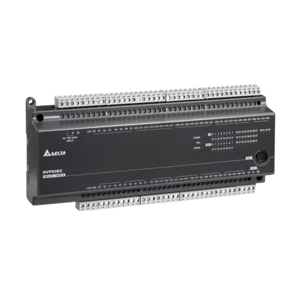 Delta Non Expandable Microprocessing Unit with 100-240 V AC Main Supply Voltage, 36 Digital Input and 24 Digital Output Relay II Type, DVP60ECOOR3