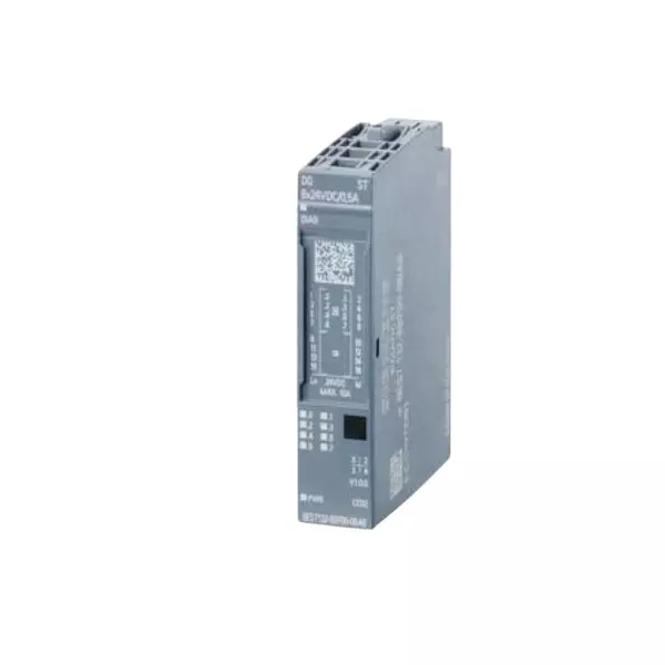 Siemens ET 200SP Series I/O Expansion Module DQ 8x24 V DC/0.5 A HF PU1 with 24 V DC Rating and 1 W Power Loss, 6ES71326BF000CA0