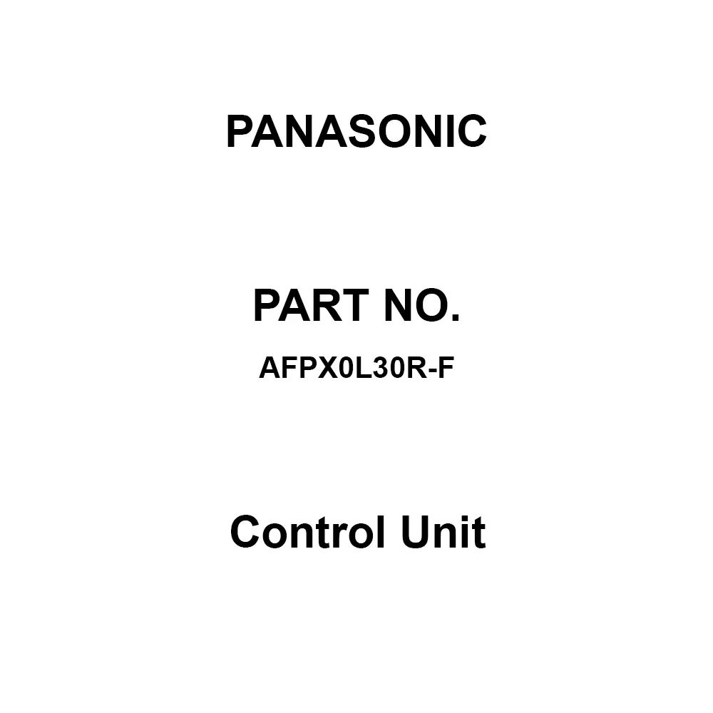 Panasonic Control Unit 100 to 240 V AC Power Supply, AFPX0L30R-F