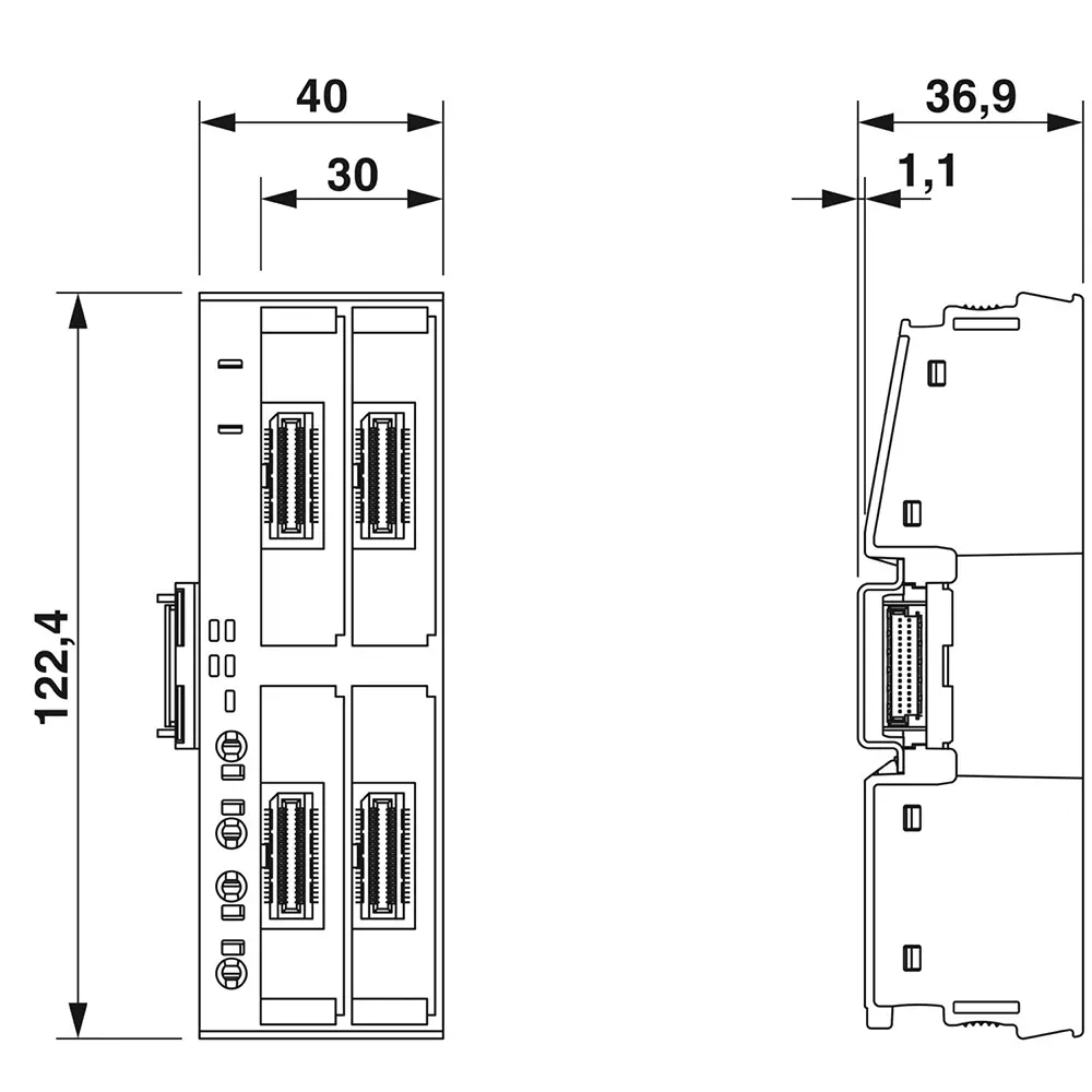 Phoenix Contact Module Carrier Block Modular 2 Interface Light Grey 100 Mbps for Industrial Use, 1088135