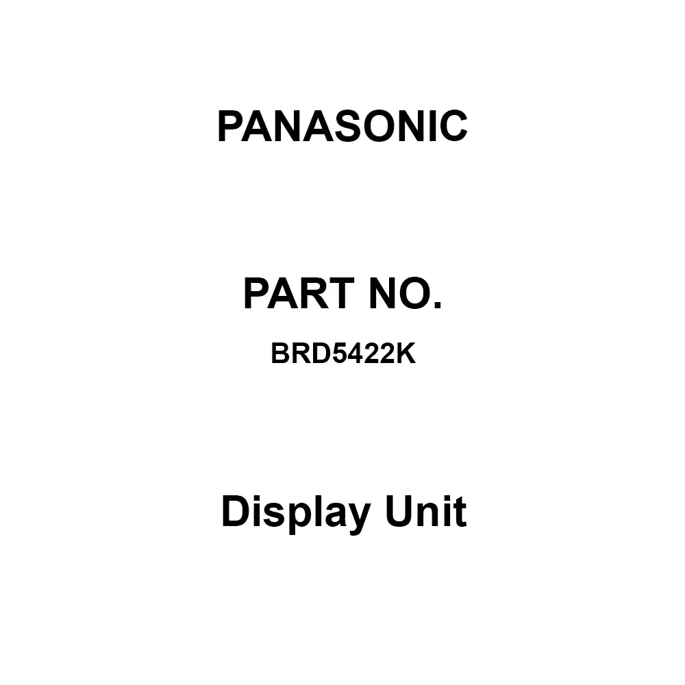 Panasonic Display Unit AC 200 V Rated Voltage, BRD5422K