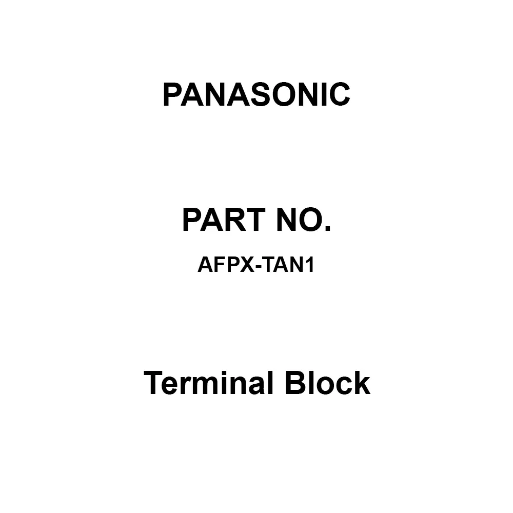 Panasonic Terminal Block for Expansion input only unit, Expansion output only unit, FP-X Expansion I/O unit, AFPX-TAN1