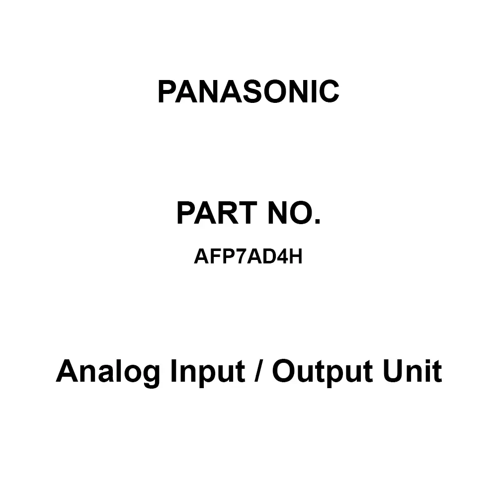 Panasonic Analog Input / Output Unit 4 Channel, AFP7AD4H