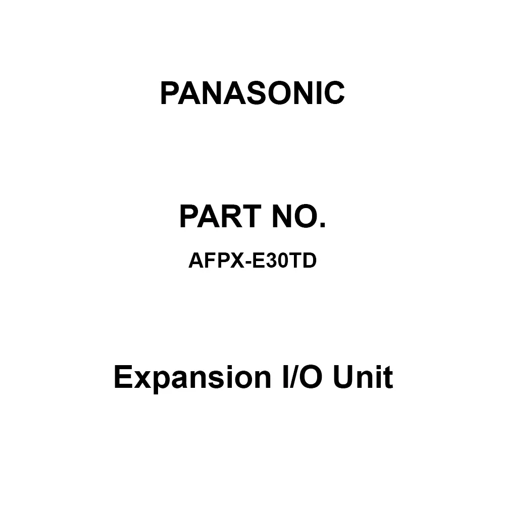 Panasonic Expansion I/O Unit 16 Points 24 V DC, AFPX-E30TD