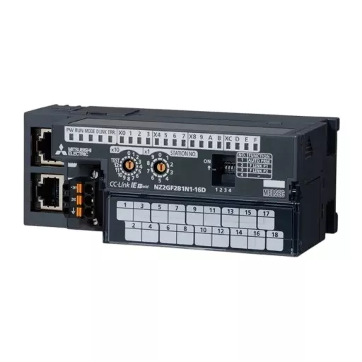 Mitsubishi Electric PLC CC-Link IE Field I/O Module Remote DC Input Type with 16 Points 24 V DC and 0.70 ms Response Time, NZ2GF2B1N1-16D