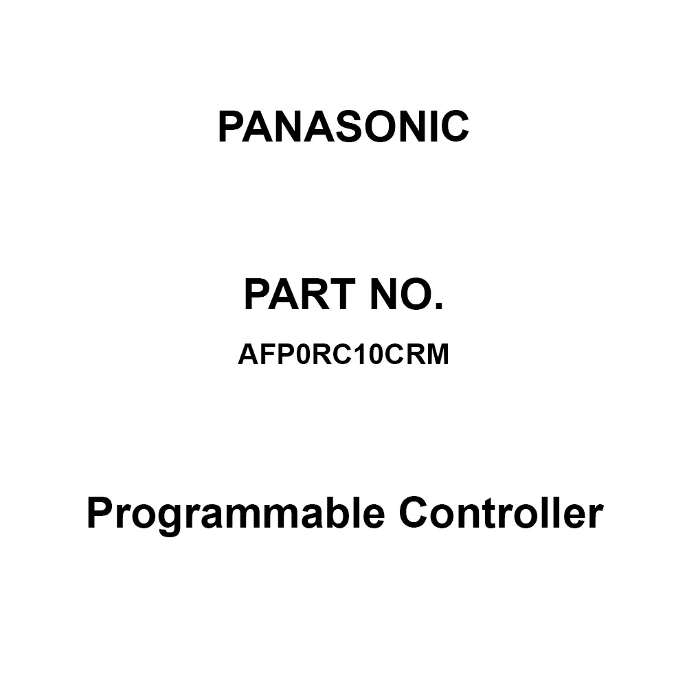 Panasonic Programmable Controller DC 24 V Rated Voltage, AFP0RC10CRM