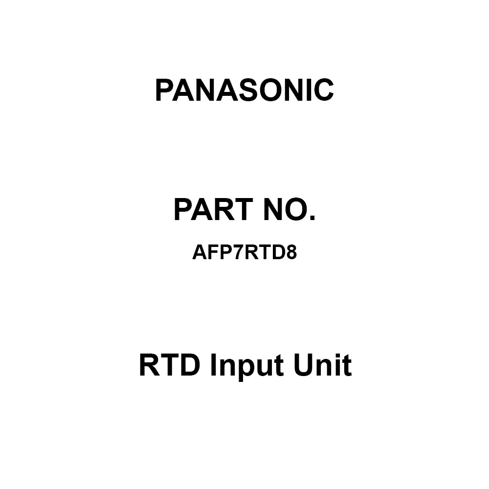 Panasonic RTD Input Unit 147 m/s² or more 3 Shock Resistance, AFP7RTD8