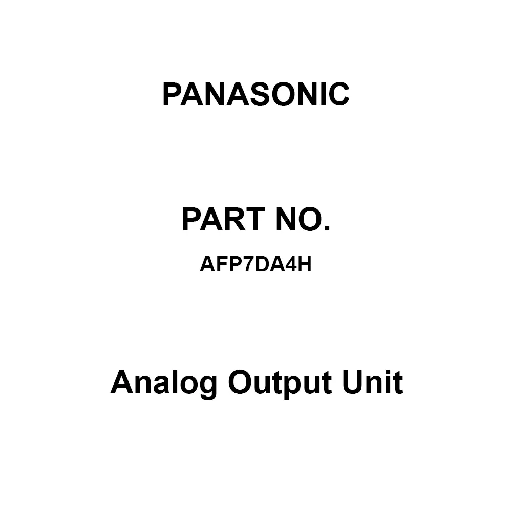 Panasonic Analog Output Unit 4 Channel, AFP7DA4H