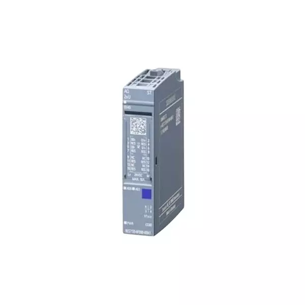 Siemens ET 200SP Series Analog Output Module AQ 2xU ST PU1 with 24 V DC Rating and 1 W Power Loss, 6ES71356FB000BA1