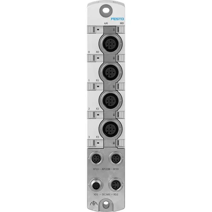 Festo CPX-AP-I Series Analogue Input Module for Use with Valve Terminals, Analog, Socket, 24 V dc, CPX-AP-I-4AI-U-I-RTD-M12