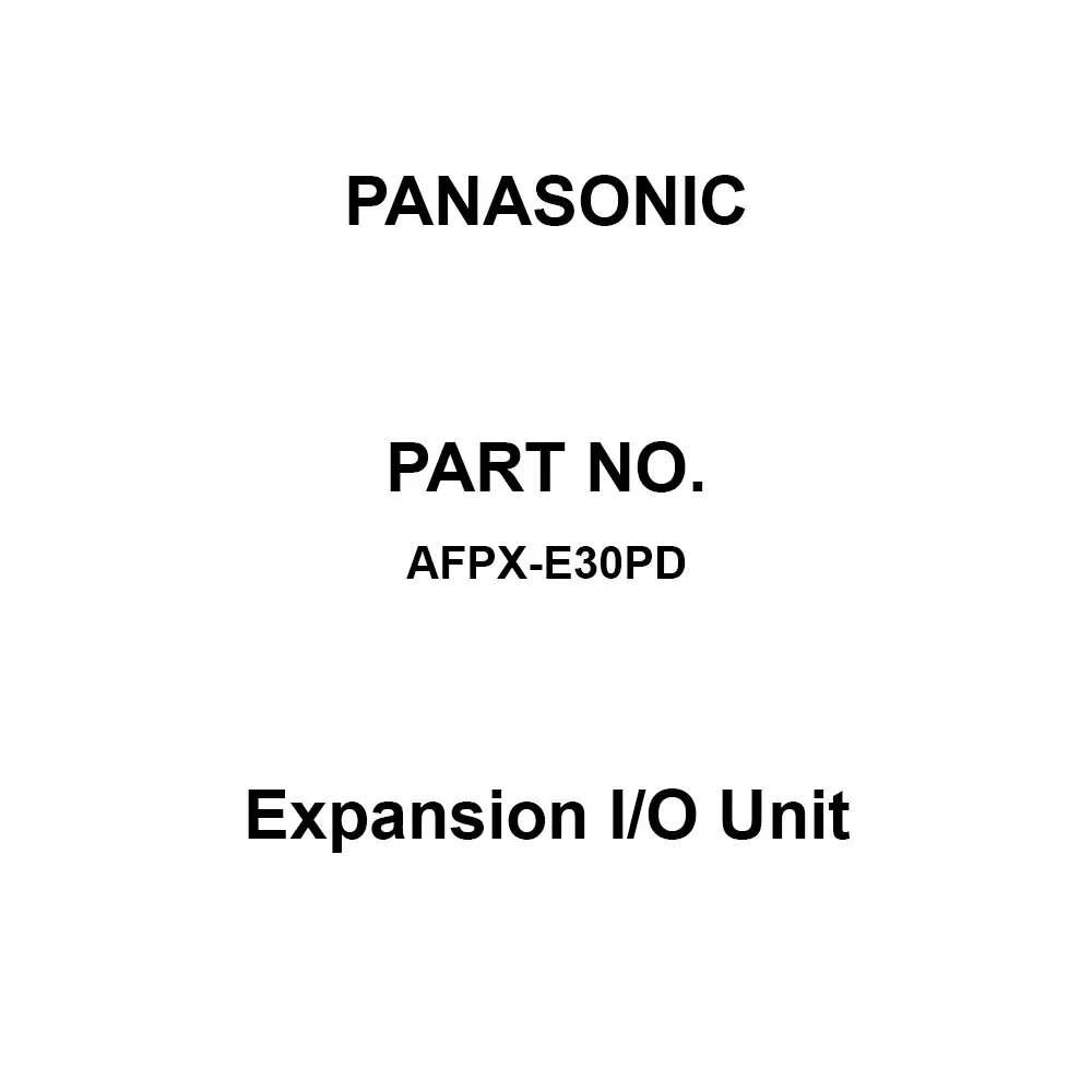 Panasonic Expansion I/O Unit 16 Points 24 V DC, AFPX-E30PD