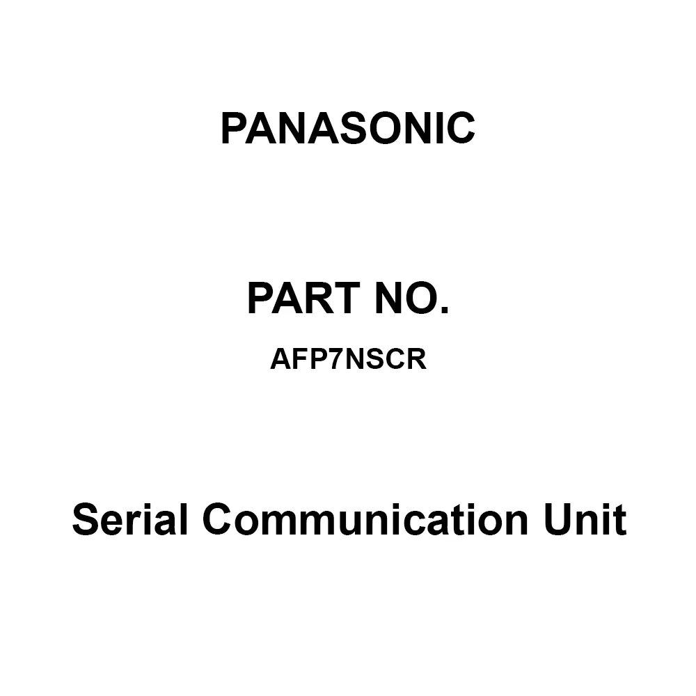 Panasonic Serial Communication Unit 147 m/s² or more 3 Shock Resistance, AFP7NSCR