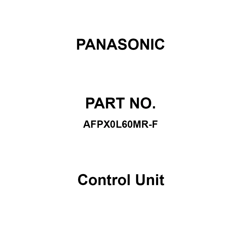 Panasonic Control Unit 100 to 240 V AC Power Supply, AFPX0L60MR-F
