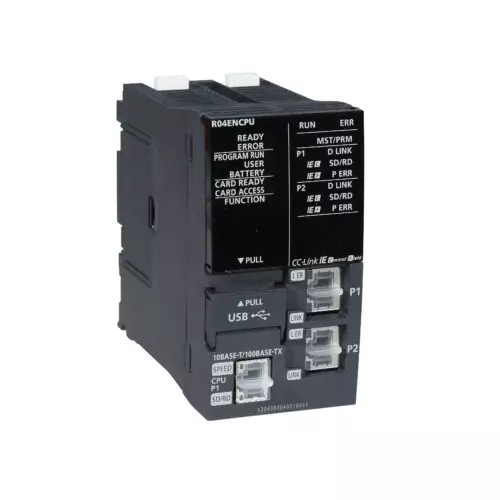 Mitsubishi Electric IQ-R PLC Central Processing Unit Standard CPU (With CC-Link IE) STEPS 40K Program Memory 1.49 A, R04ENCPU