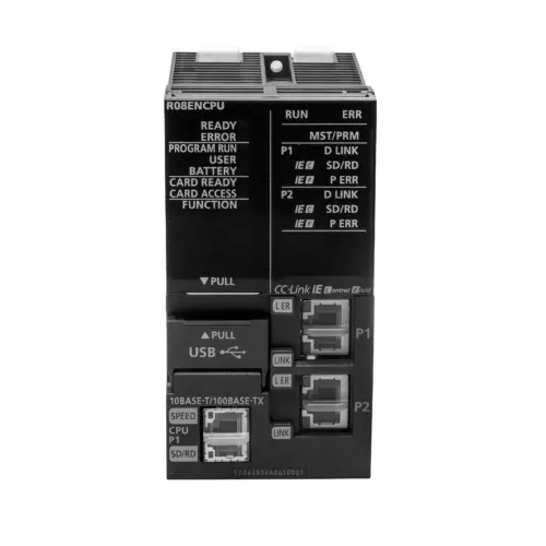 Mitsubishi Electric IQ-R PLC Central Processing Unit Standard CPU (With CC-Link IE) STEPS 80K Program Memory 1.49 A, R08ENCPU