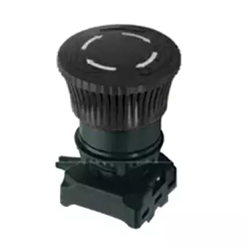 L&T [ Lauritz Knudsen ] Gen Next 22.5 mm Black Mushroom Head Push Button, EMNCMH1