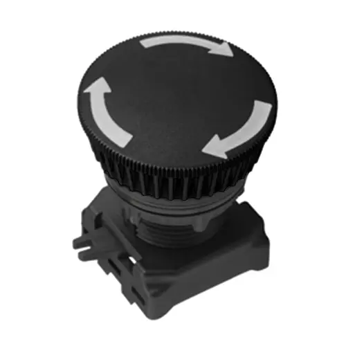 L&T [ Lauritz Knudsen ] Gen Next 22.5 mm Black Mushroom Head Push Button, EMNCMD1