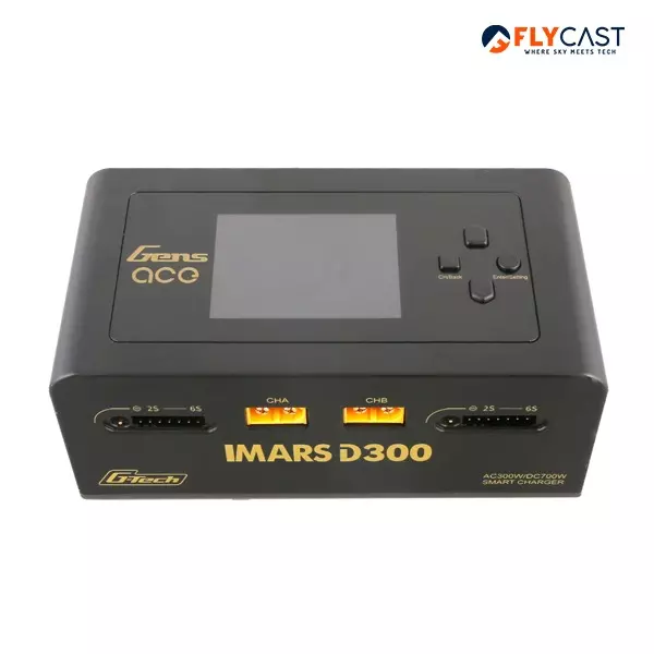Flycast Gem ACG IMARS D300 Battery Charger With 1-6 S Balance Cells and 0.1-16 A x 2 Charging Current