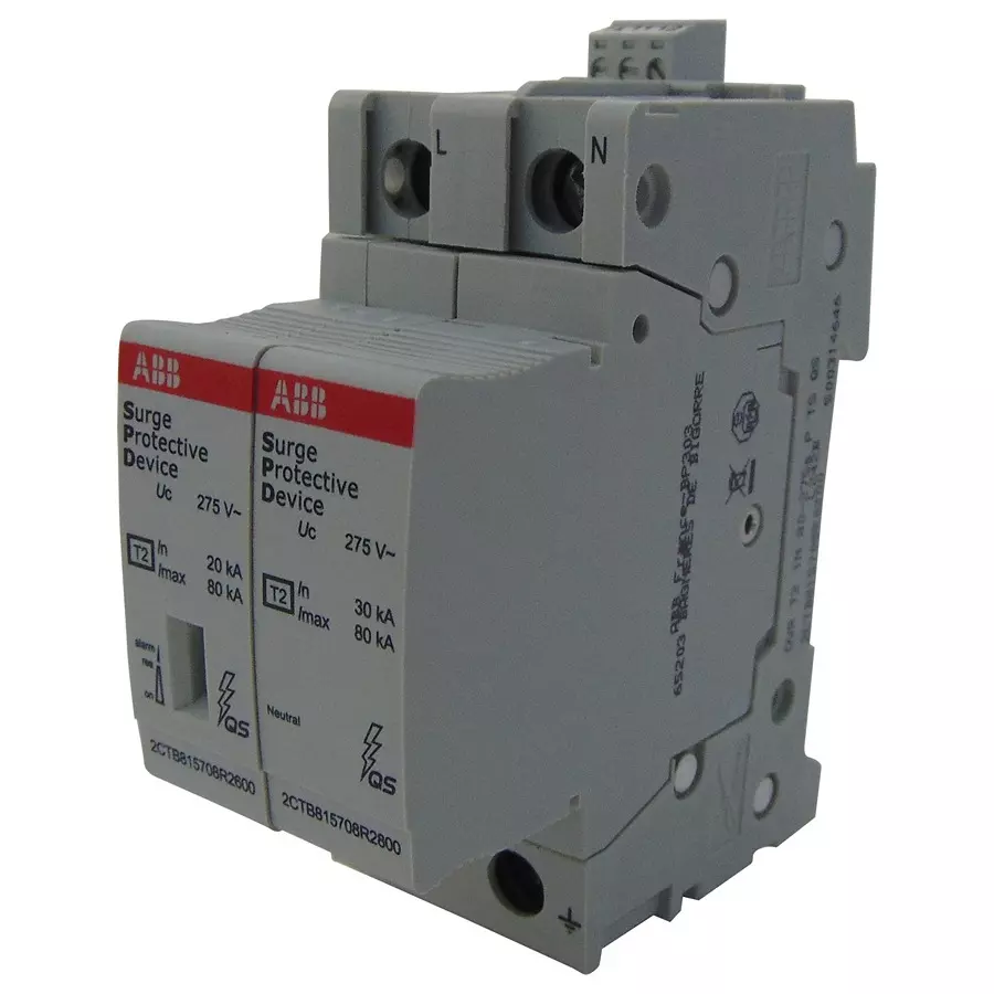 ABB - SOULE Mains Surge Protector, 275Vac, Din Rail, 2CTB815708R0200