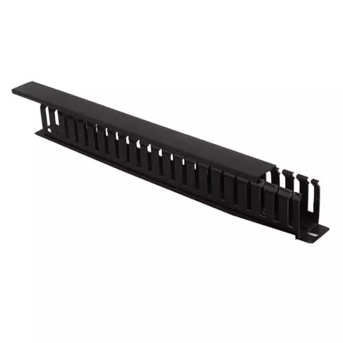 PremiumAV 1U 22 Slot Horizontal Cable Manager for 19 inch Server Rack for Data Center, Patch Panel, IT Rack