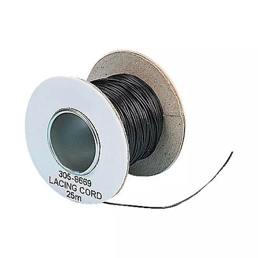 PRO POWER Lacing Cord, Nylon/Pvc, Black, 25 mm, 81400000