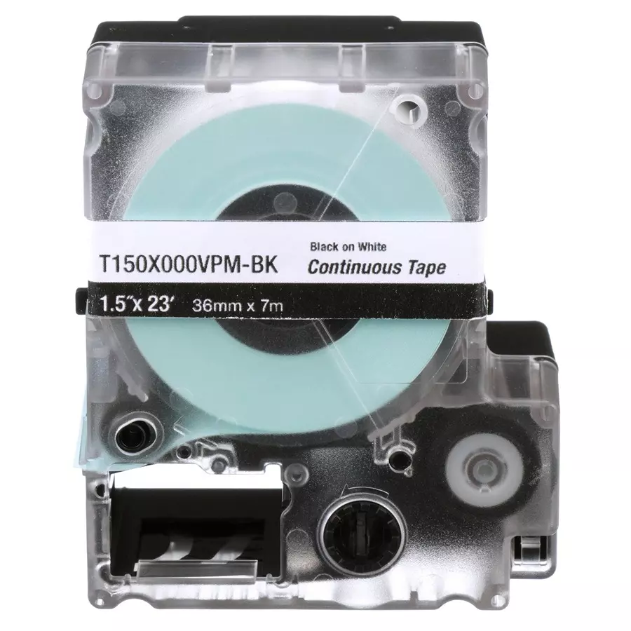PANDUIT Label Printers Tape LABEL TAPE, VINYL, 1.5" X 23FT, BLK/WHT, T150X000VPM-BK