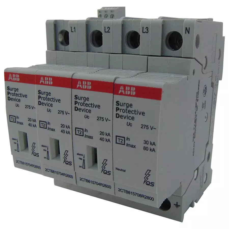 ABB - SOULE Mains Surge Protector, 275Vac, Din Rail, 2CTB815704R0800