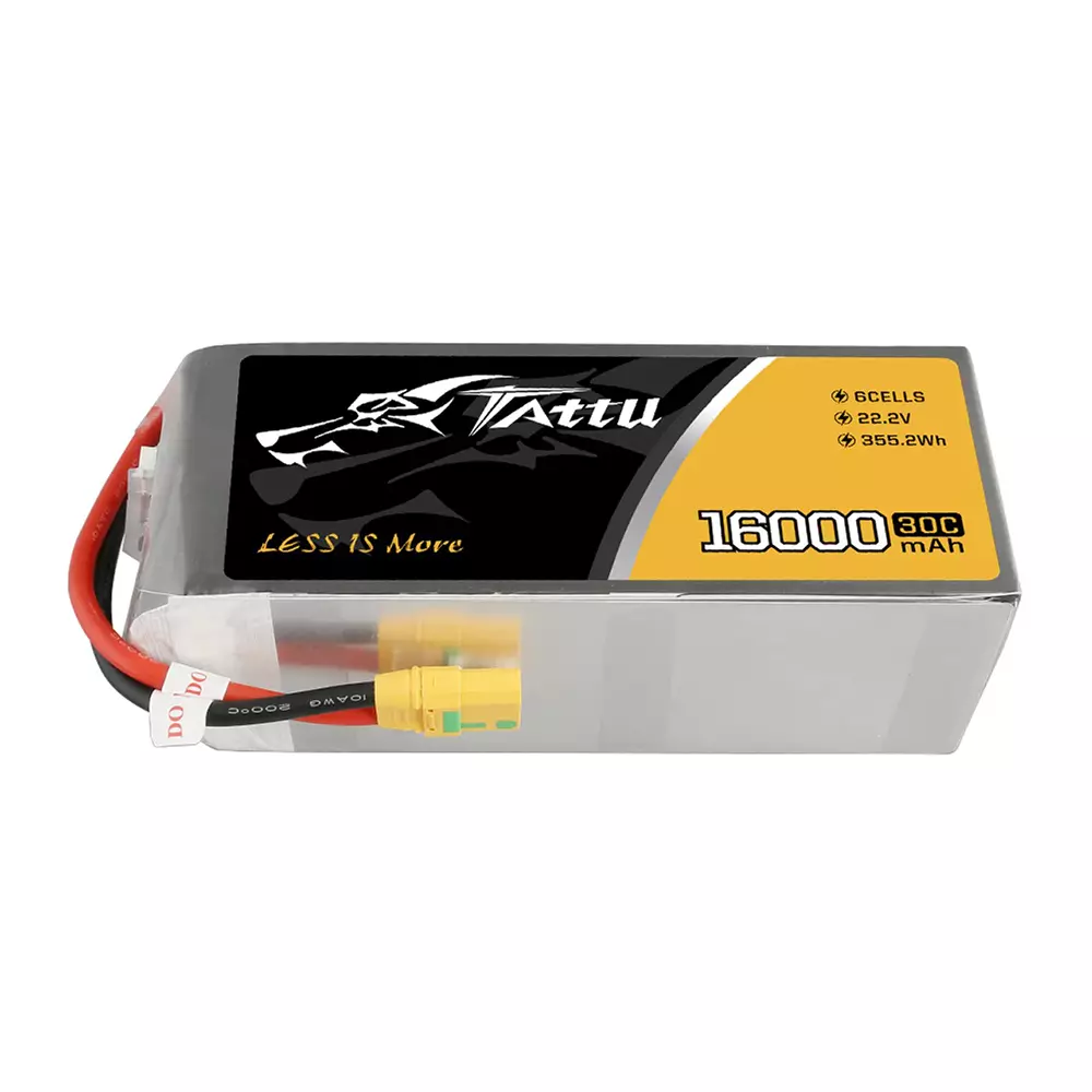Flycast Tattu 16000 mAh LiPo Battery 22.2V, 15 C Discharge Rate and 6S1P Configuration