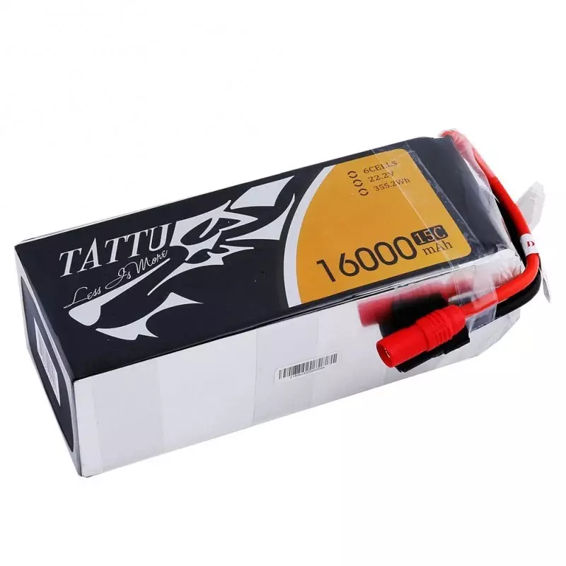 Flycast Tattu 16000 mAh LiPo Battery 22.2V, 15 C Discharge Rate and 6S1P Configuration