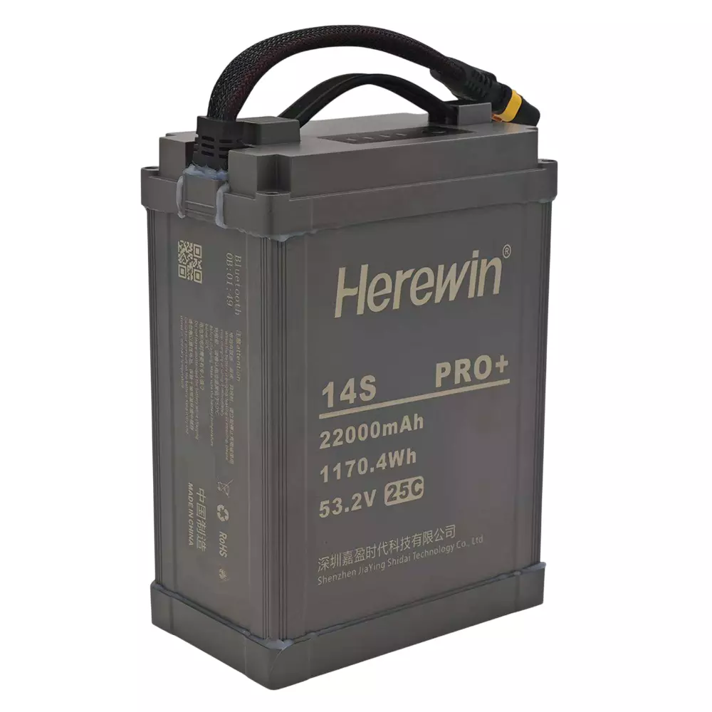 Flycast Herewin 14s Pro+ 22000 mAh LiPo Battery 51.8 V, 25 C Discharge Rate and 1139.6 Wh Power Rating