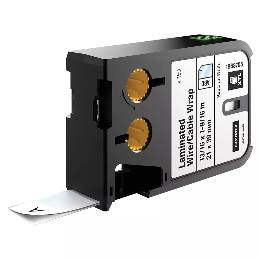 DYMO Label Tape, 21Mm X 39Mm, Black/White, 1868705