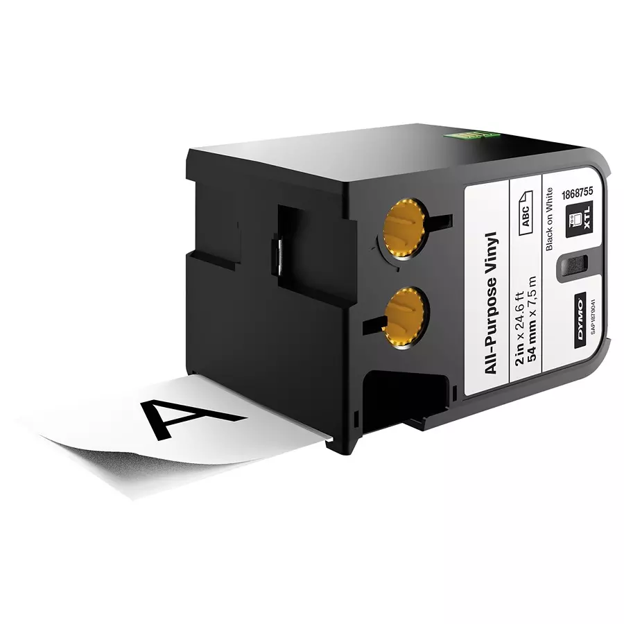 DYMO Label Tape, 2.12" X 22.9Ft, Black/White, 1868755