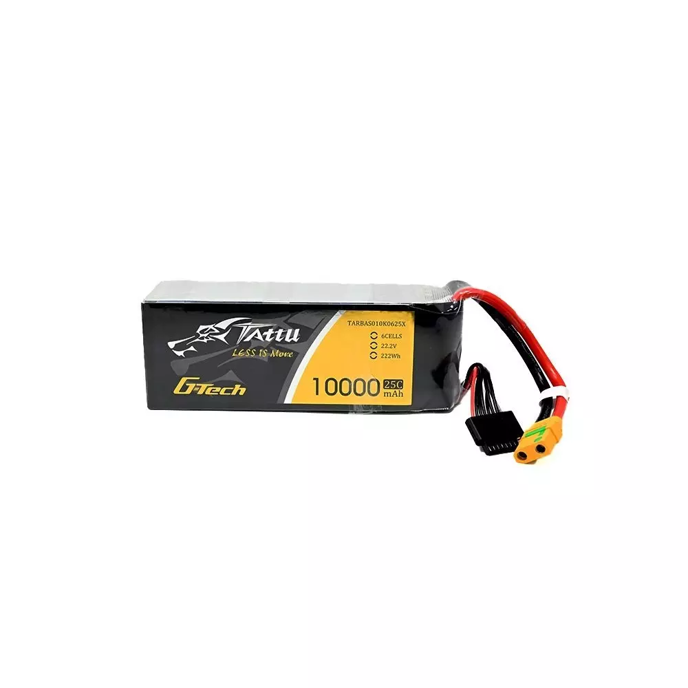 Flycast Tattu 10000 mAh LiPo Battery 22.2V, 25 C Discharge Rate and 6S1P Configuration