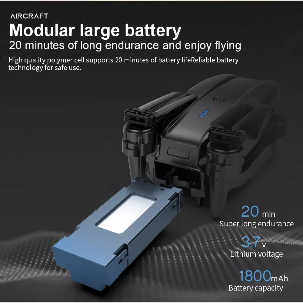 Flycast K3 Pro Drone With 4K HD Dual Camera, Remote Control and Lithium Cell Battery