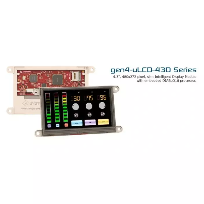 4D Systems gen4 Diablo 16 with 109.2 mm (4.3 inch) Resistive Touch Screen, gen4-uLCD-43DT-PI
