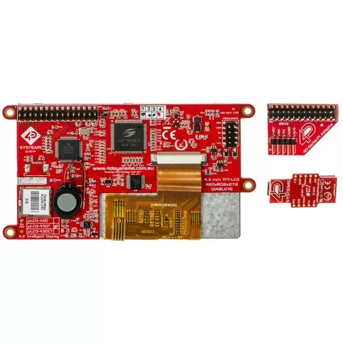 4D Systems Diablo16 Starter Kit with 109.2 mm (4.3 inch) Resistive Touch Screen, SK-43DT-PI