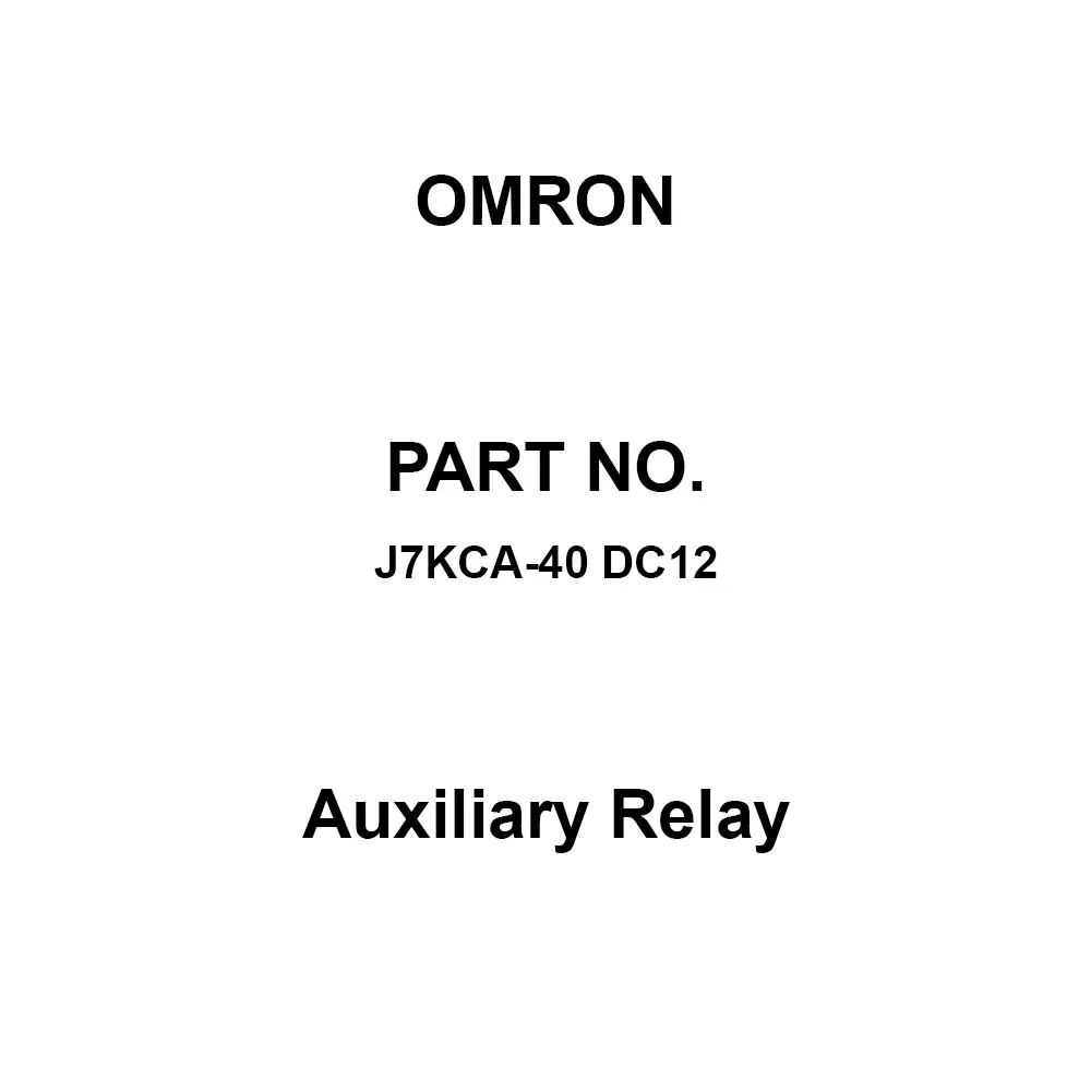 Omron Auxiliary Relay DC 12 V Rated Voltage, J7KCA-40 DC12