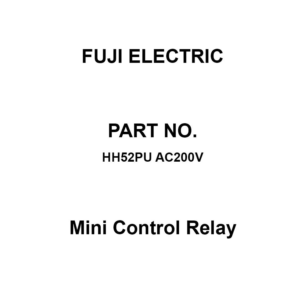 Fuji Electric Mini Control Relay 2C Contact Configuration, HH52PU AC200V
