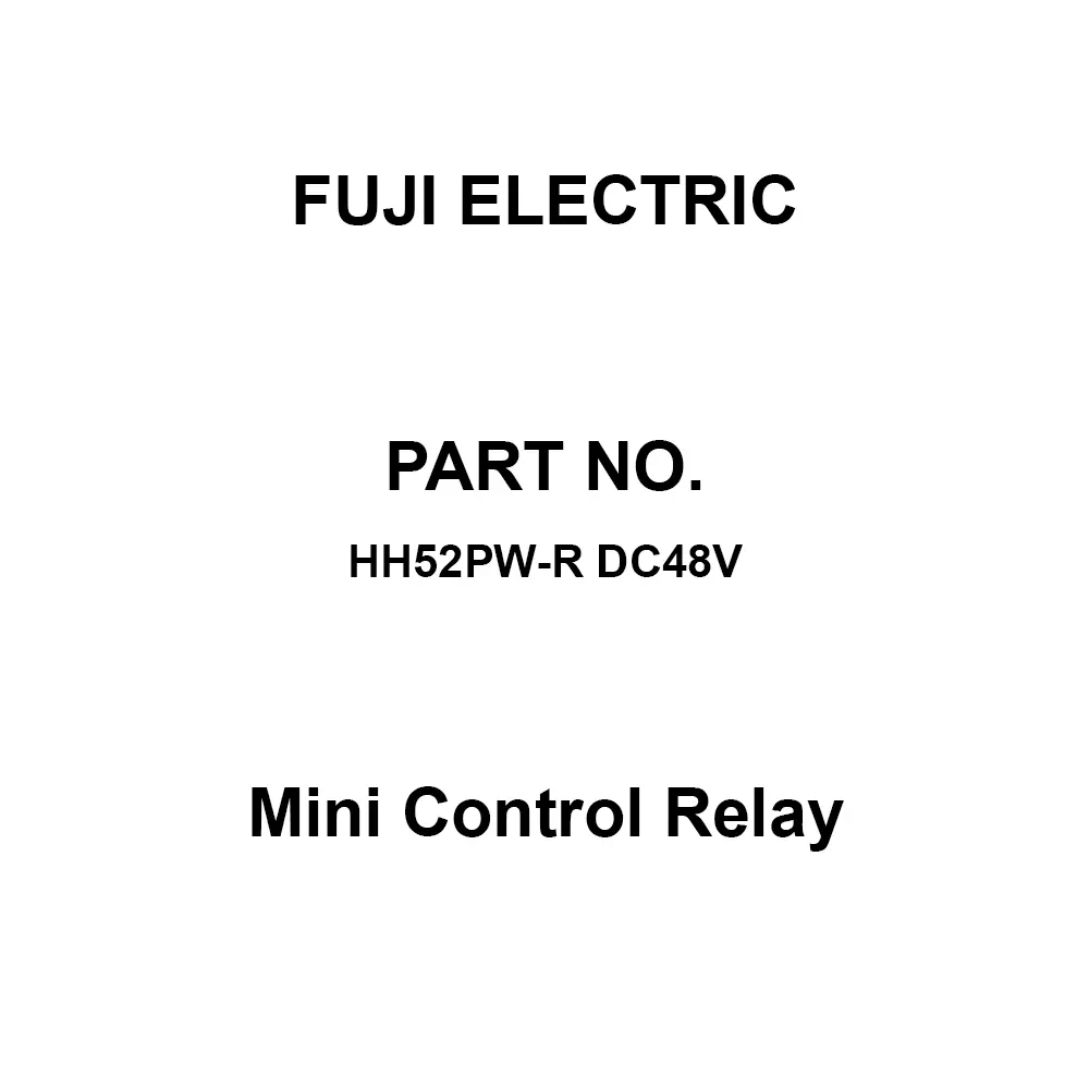 Fuji Electric Mini Control Relay 2C Contact Configuration, HH52PW-R DC48V