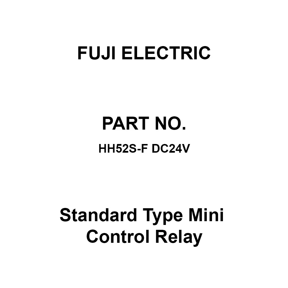 Fuji Electric Standard Type Mini Control Relay 2C Contact 250 V Insulation Voltage, HH52S-F DC24V